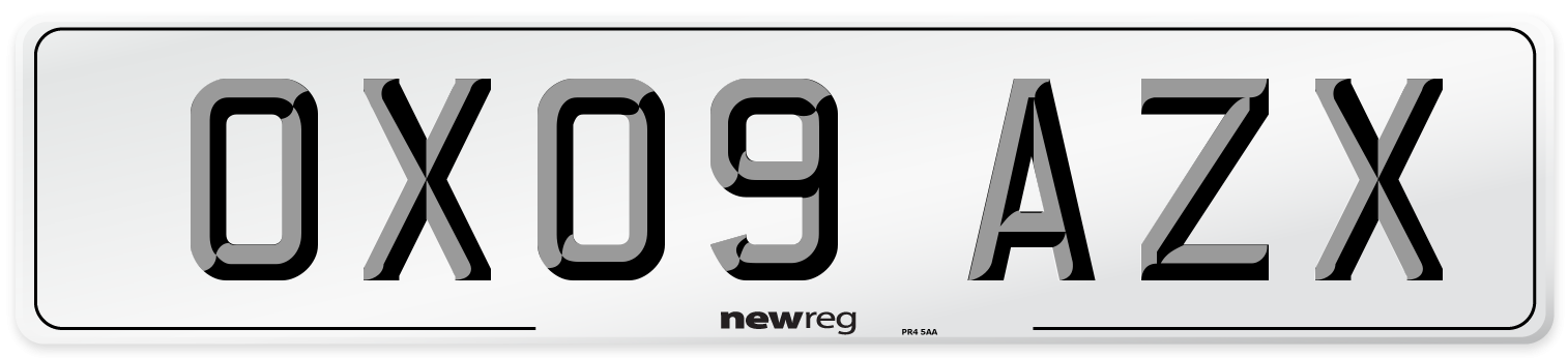 OX09 AZX Number Plate from New Reg